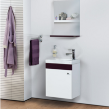 Fonteinkast Compleet Set Elma Zwart/Wit met onderkast spiegel en Keramisch Wastafel 44x54x25 cm Creavit