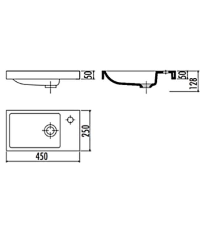 Fonteinkast Compleet Set Elma Zwart/Wit met onderkast spiegel en Keramisch Wastafel 44x54x25 cm Creavit