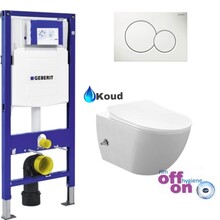 Geberit UP320 Compleet Hangtoilet Set met bidet geïntegreerd  bidetkraan Koud Creavit