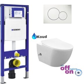 Geberit UP320 Compleet Hangtoilet Set met bidet geïntegreerd  bidetkraan Koud Creavit