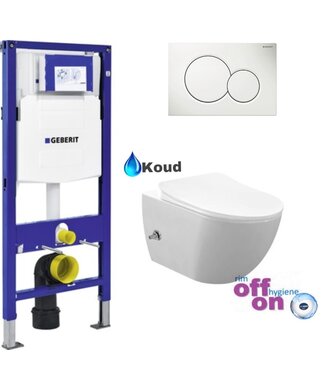 CREAVIT Geberit UP320 Compleet Hangtoilet Set met bidet geïntegreerd  bidetkraan Koud Creavit