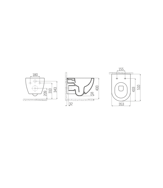 Geberit UP320 Compleet Hangtoilet Set met bidet geïntegreerd  bidetkraan Koud Creavit