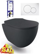 Hangtoilet Compleet Geberit UP320 Creavit Mat Antraciet 51x35.5x29cm