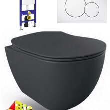 Hangtoilet Compleet Geberit UP320 Creavit Mat Antraciet 51x35.5x29cm