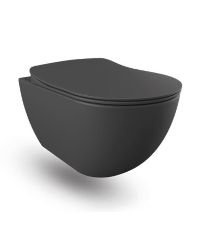 CREAVIT Hangtoilet Compleet Geberit UP320 Creavit Mat Antraciet 51x35.5x29cm