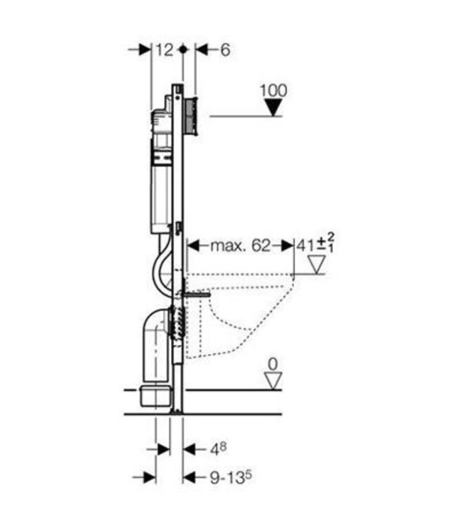 Hangtoilet Compleet Geberit UP320 Creavit Mat Antraciet 51x35.5x29cm