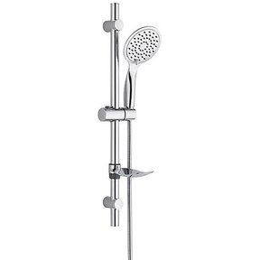 Aloni Slim Glijstangset met Handdouche Opbouw Rond Glijstang met Zeephouder.