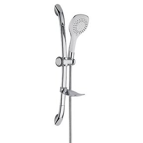 Aloni Glijstangset Bianco met Handdouche en Zeephouder