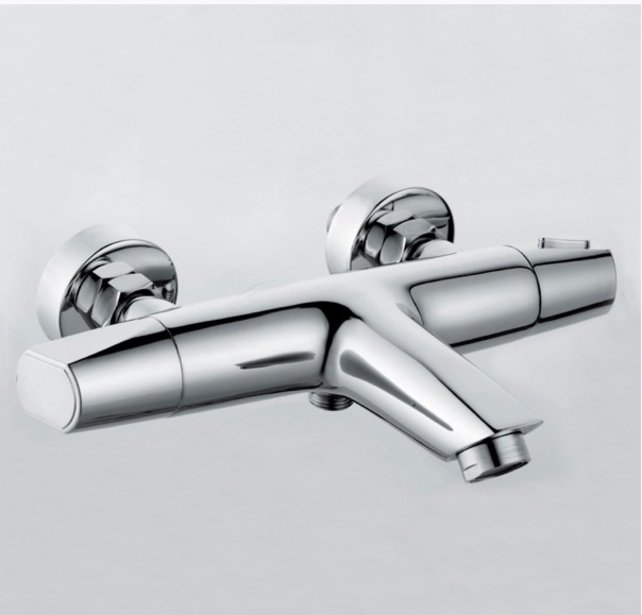 Creavit Badkraan Chroom opbouw met thermostaat Douchekraan 15 hoh opbouw met thermostaat Douchekraan 15 hoh