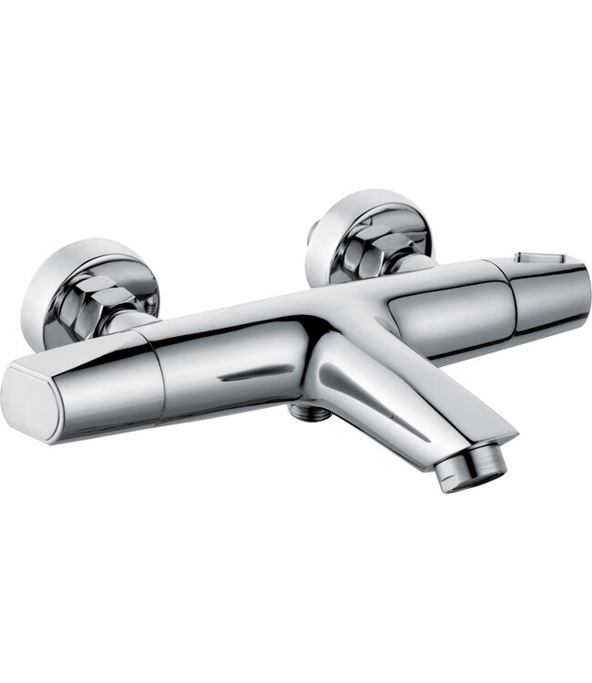 Creavit Badkraan Chroom opbouw met thermostaat Douchekraan 15 hoh opbouw met thermostaat Douchekraan 15 hoh