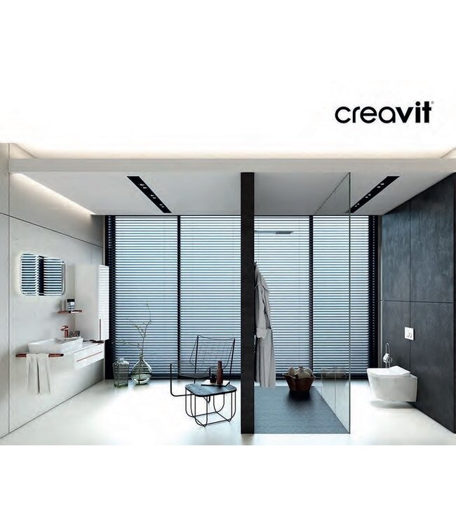 CREAVIT Douchevloer Medison Mat Zwart 90x90cm Composietsteen Douchevloer antislip ultra flat Veroni 3cm composietsteen