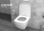 Creavit TP326 Hangtoilet met bidet Design glans Wit incl. Toiletbril