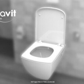 Creavit TP326 Hangtoilet met bidet Design glans Wit incl. Toiletbril