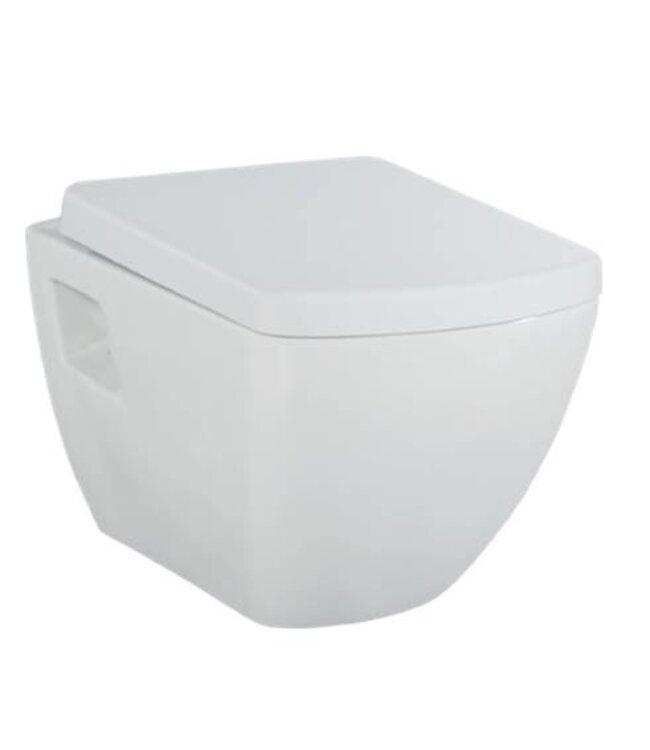 Creavit TP326 Hangtoilet met bidet Design glans Wit incl. Toiletbril
