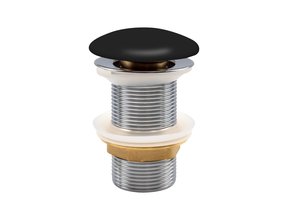 Clickwaste Universeel Afvoerplug Mat Zwart Keramisch Zonder Overloop Push-up 5/4