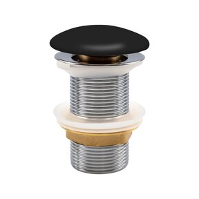 Clickwaste Universeel Afvoerplug Mat Zwart Keramisch Zonder Overloop Push-upÂ 5/4