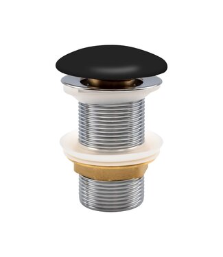 CREAVIT Clickwaste Universeel Afvoerplug Mat Zwart Keramisch Zonder Overloop Push-upÂ 5/4