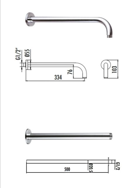 Creavit Aloni Hoofddouche 40cm Rond Chroom Roestvrij anti kalk systeem Regendouche Wand- of plafondarm