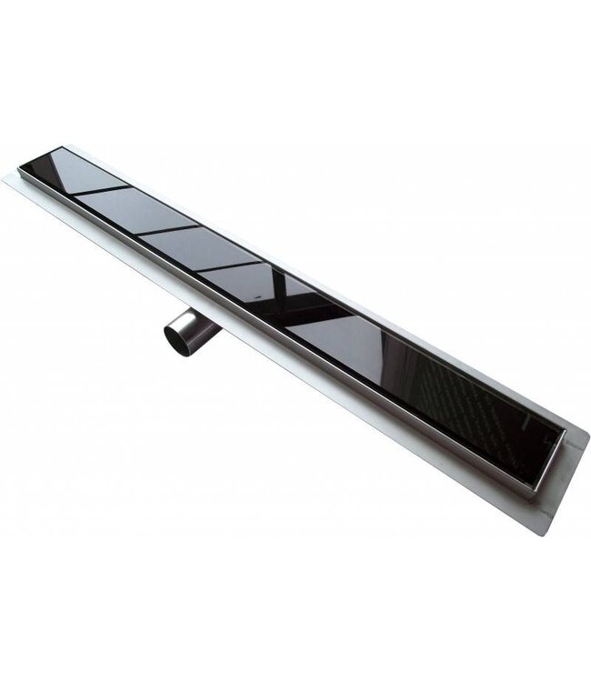 Douchegoot Glasrooster Zwart 90cm 7cm diep Aloni