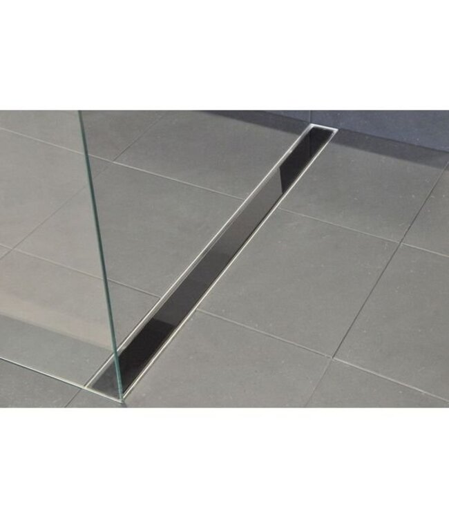 Douchegoot Glasrooster Zwart 90cm 7cm diep Aloni