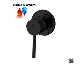 Omstelkraan Zwart inbouw Bidetkraan mat zwart warm en koud tbv bidettoilet Douchewc bidetdouche