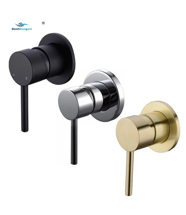 Omstelkraan Zwart inbouw Bidetkraan mat zwart warm en koud tbv bidettoilet Douchewc bidetdouche