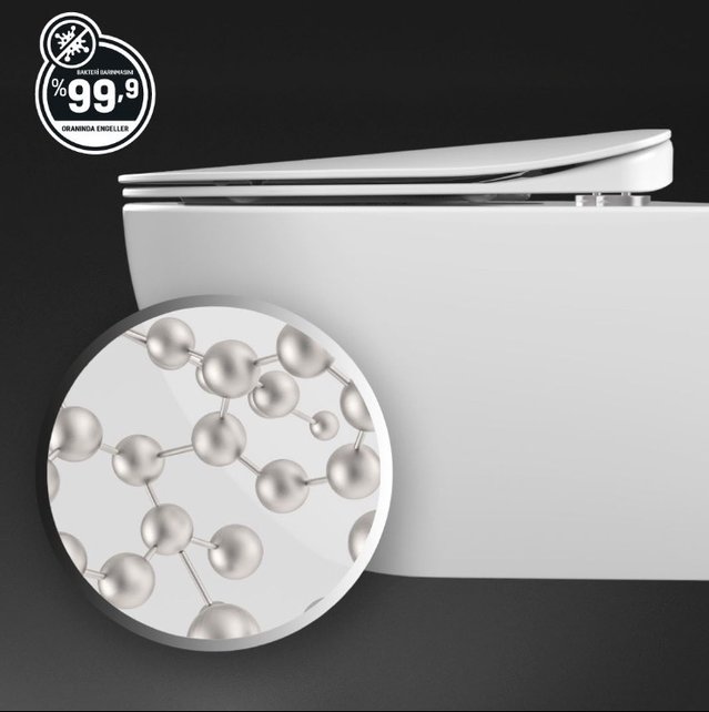 Randloos Hangtoilet Wit met bidet geïntegreerd bidetkraan Warm-Koud