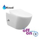 Hangtoilet met Bidet Randloos met geïntegreerd Koud kraan incl. softclose toiletbril