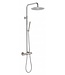 Regendouche set Ferrara Opbouw RVS met Thermostaatkraan Rond Glijstang Regendouche 20cm Handdouche