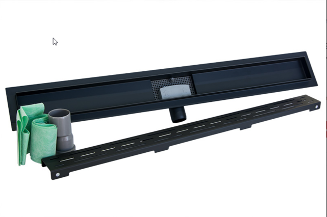 Douchedrain zwart mat RVS douchegoot Noir 100cm met uitneembaar sifon verstelbare draaipoten Douchedrain zwart mat RVS douchegoot Noir 100cm met uitneembaar sifon verstelbare draaipoten