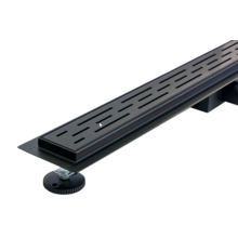 Douchedrain zwart mat RVS douchegoot Noir 100cm met uitneembaar sifon verstelbare draaipoten