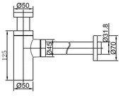Design sifon Donna Mat Zwart Fonteinsifon Rond Rvs 5/4" X 32 mm