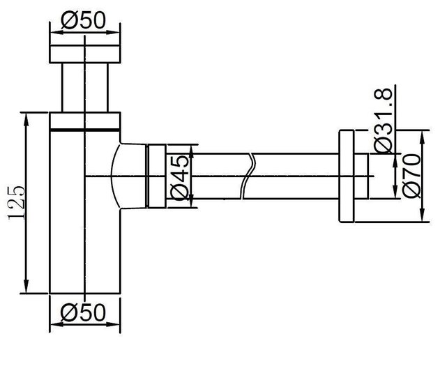 Design sifon Donna Mat Zwart Fonteinsifon Rond Rvs 5/4" X 32 mm