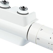 Flexo Design Radiatorkraan blok Wit  incl. Klemkop 4 in 1Â van Simplex 1/2Mx3/4M