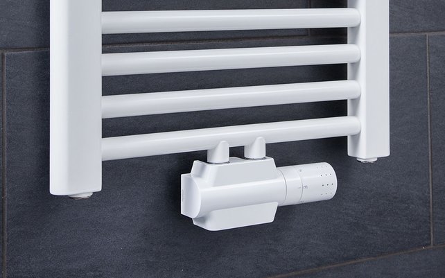 Flexo Design Radiatorkraan blok Wit  incl. Klemkop 4 in 1 van Simplex 1/2Mx3/4M Flexo Design Radiatorkraan blok Wit  incl. Klemkop 4 in 1 van Simplex 1/2Mx3/4M