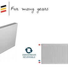 Belrad Integraal Radiatoren Paneel radiator Type22 600x400mm met 6 aansluitingen omkeerbaar afmetingen t/m 2400mm