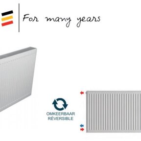 Belrad Integraal Radiatoren Paneel radiator Type22 600x400mm met 6 aansluitingen omkeerbaar afmetingen t/m 2400mm