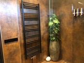 Handdoekradiator 160x60 cm Zwart Mat Geborsteld 828  Watt Midden aansluiting - Links Rechts