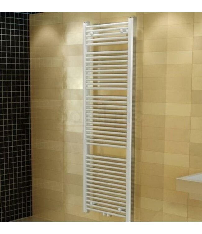 Aloni Handdoekradiator 1600x600mm Wit Mat Geborsteld 1025 Watt Midden aansluiting