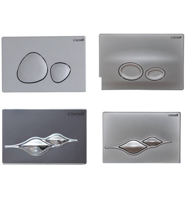 Drukplaat Mat Chroom Creavit Wellness Bedieningsplaat GP7002.00