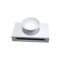 Mini Fonteinset Parro Planchet met Handdoekhouder en Waskom Solidsurface Rond Wit 40x22x10cm
