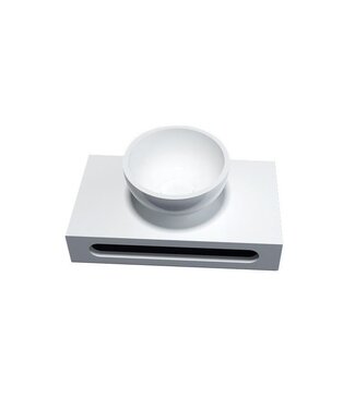 SANI-SUPPLY Mini Fonteinset Parro Planchet met Handdoekhouder en Waskom Solidsurface Rond Wit 40x22x10cm