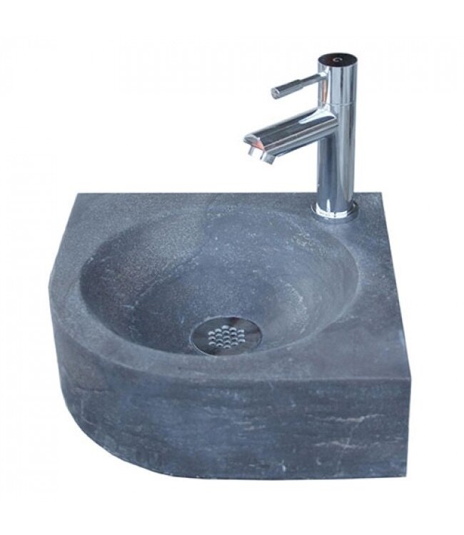 SANI-SUPPLY Fontein toilet Rond Hoek 30x30x10cm Natuursteen