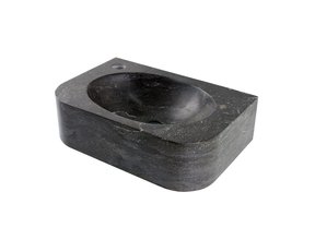 Fontein Toilet Halfrond Links 35x24x10cm Natuursteen Antraciet Kraangat Rechts / Links