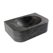 Fontein Toilet Halfrond Links 35x24x10cm Natuursteen Antraciet Kraangat Rechts / Links