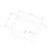 Fontein Toilet Halfrond Links 35x24x10cm Natuursteen Antraciet Kraangat Rechts / Links