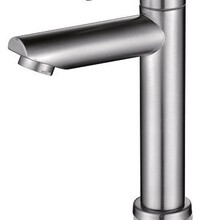 Fonteinkraan RVS Rond Laag Rechte uitloop Toiletkraan Opbouw 1-Greeps 15cm