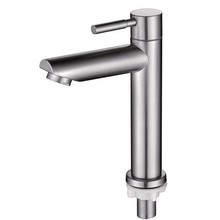 Fonteinkraan RVS Rond Laag Rechte uitloop Toiletkraan Opbouw 1-Greeps 15cm