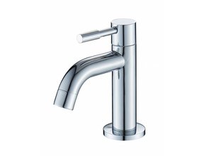 SaniPro Fonteinkraan Chroom Rond Laag Opbouw Toiletkraan 1-Greeps 13cm
