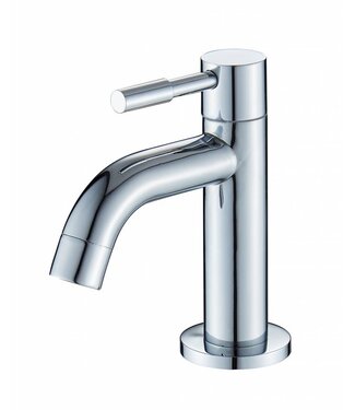 SANI-SUPPLY SaniPro Fonteinkraan Chroom Rond Laag Opbouw Toiletkraan 1-Greeps 13cm